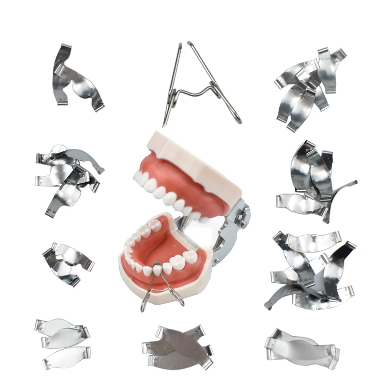 Matrizes metálicas contornadas secionais dentais, Matriz com Springclip, No.1.330 Banda, Fixação de resina, Anel Seperating, Ferramentas Dentista