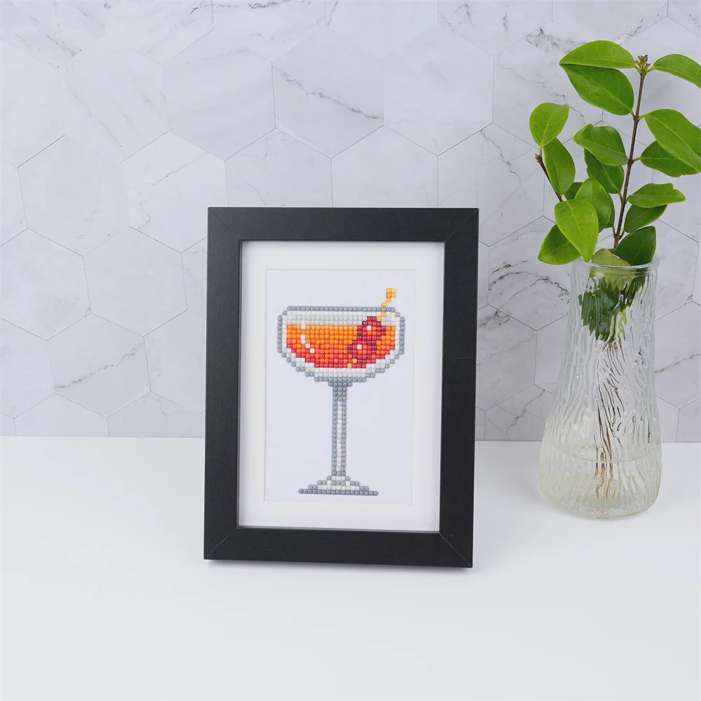 Momoart Diamond Painting Drink Cartoon DIY Rhinestone Pictures Full Round Drill Mosaic Juice Handmade Hobby