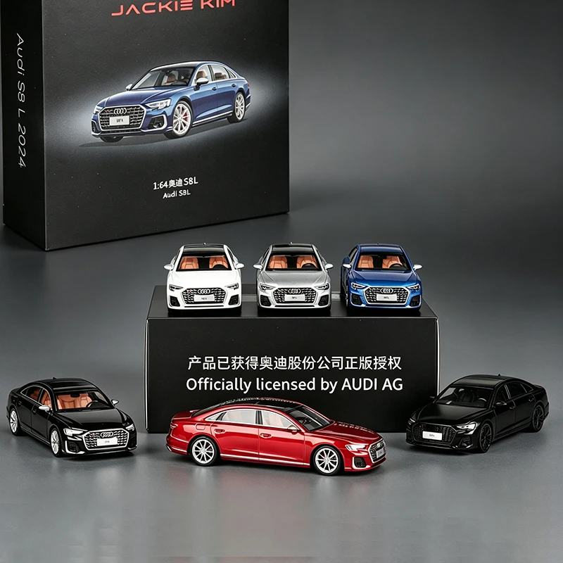 JKM 1:64 S8 D5 2024 Coche de aleación fundido a presión y vehículos, modelo de coche en miniatura a escala para colección o regalo
