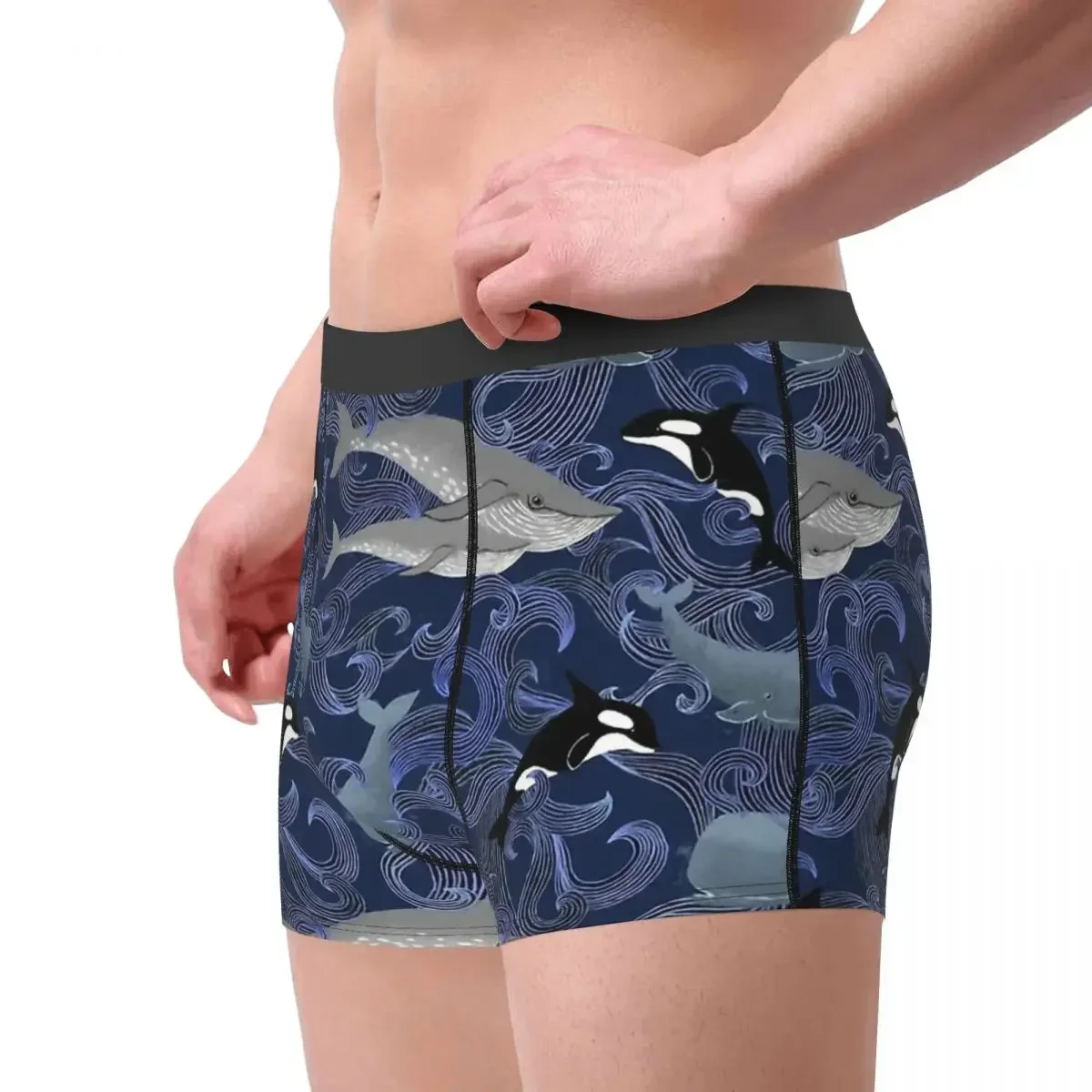 Beautiful Ocean Giants Orcinus Orca Whale Dolphin Underpants Breathbale Panties Man Underwear Shorts Boxer Briefs