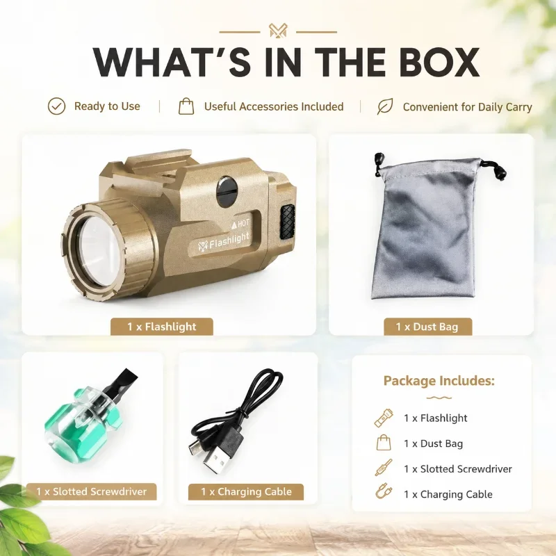 Portable Full Metal Model Flashlight 800 Lumens 3 Brightness Modes Built-in Lithium Battery USB Cable Hobby Mod Parts