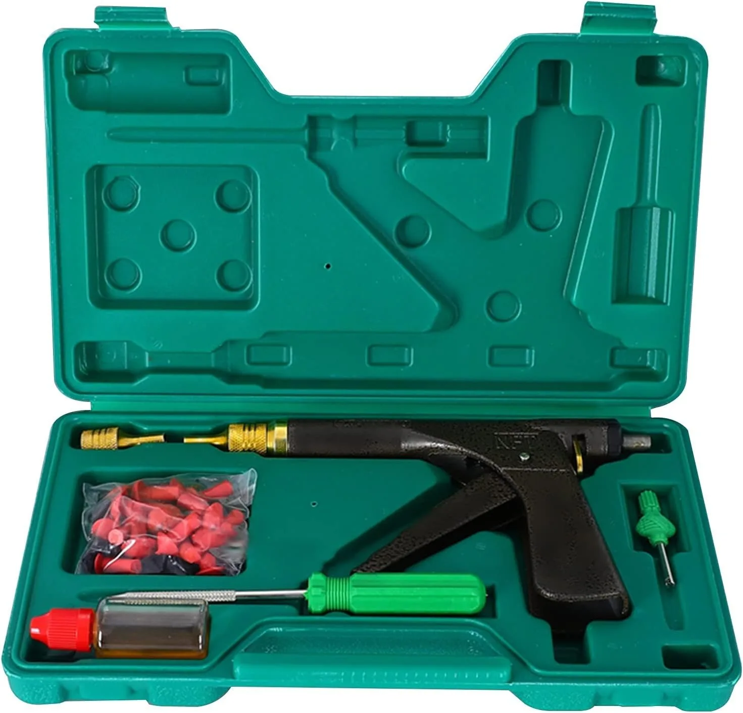 Car Rapid Plug Tire Repair Kit,Tubeless Car Wheel Vacuum Tyre Repair Tool Kit Vacuum Tire Repair Gun Kit with Mushroom Plugs