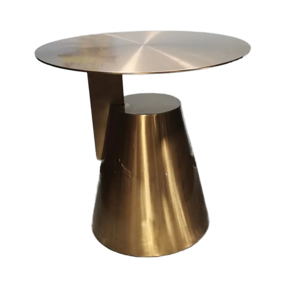 Moderner Edelstahl-Beistell Tisch Mit Galvani Siertem Titan-Gold-Finish