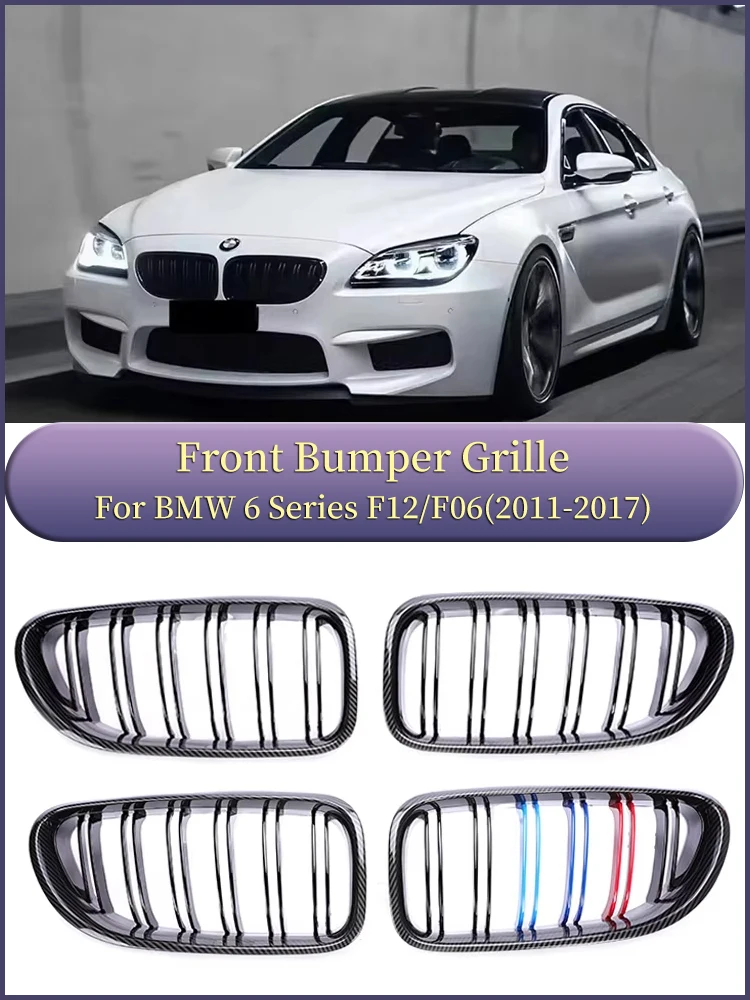 

BMW 6 Series F12 F13 F06 2011-2017 M6 Chrome Black Lower Grills Mesh Facelift Racing M Color Grille Cover For Car Accessories