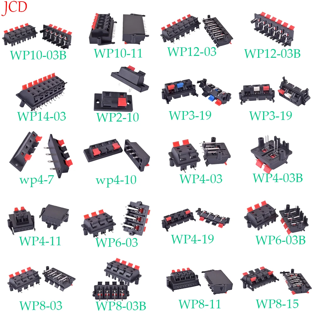 1 szt. Zacisk złącza 2P 4P 6P 8P 12P wciskane gniazdo obciążenie sprężynowe zaciski głośnikowe audio klipsy do płytki prototypowej