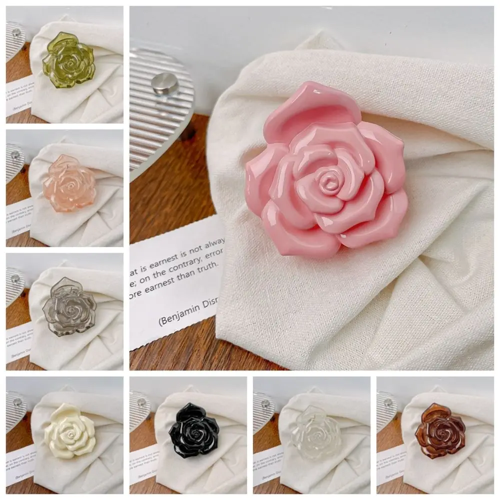 شفاف ريترو روز مشبك شعر تصميم الأزياء الكورية نمط زهرة مشبك شعر القرش المشبك إكسسوارات الشعر مشبك شعر الاكريليك