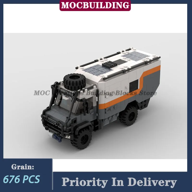 MOC City Transportation Camping Vehicle Truck Model Building Block Assembly Motor Home Collection Toy Gifts