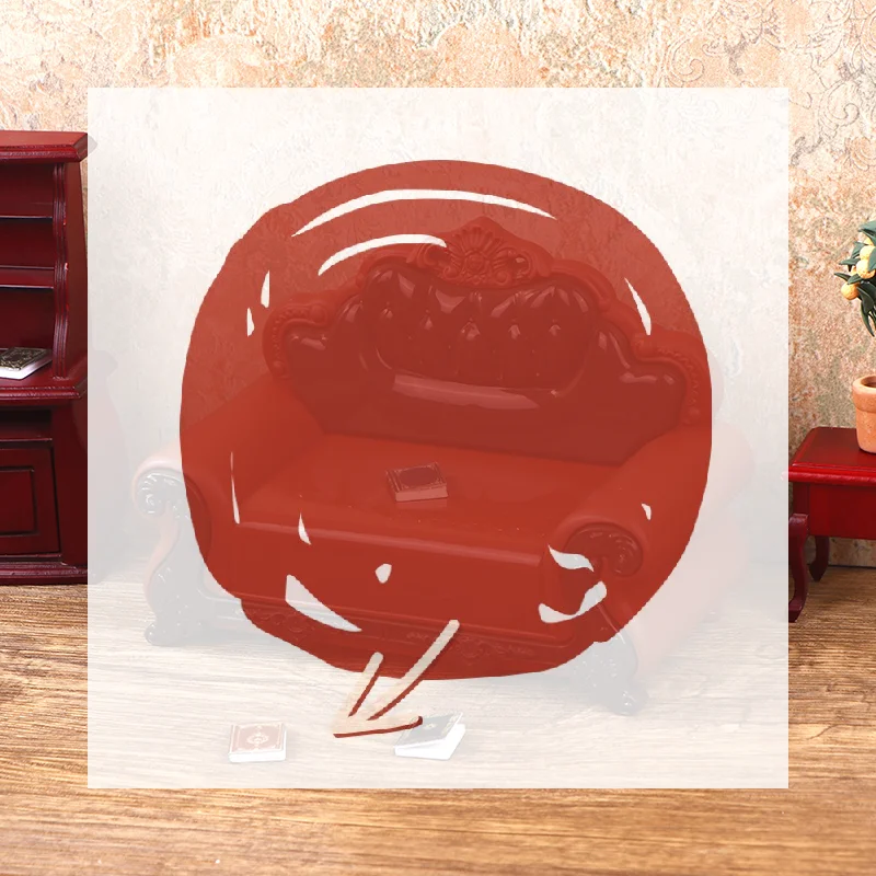 

1Pcs 1:12 Dollhouse Miniature European Style Sofa Model Sofa Chair Furniture Decor Toy Doll House Accessories