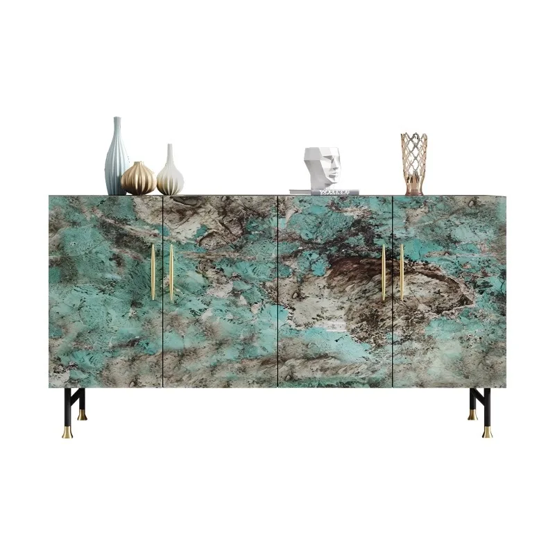 Light luxury entrance cabinet Small apartment living room painted storage cabinet Italian minimalist high-end storage