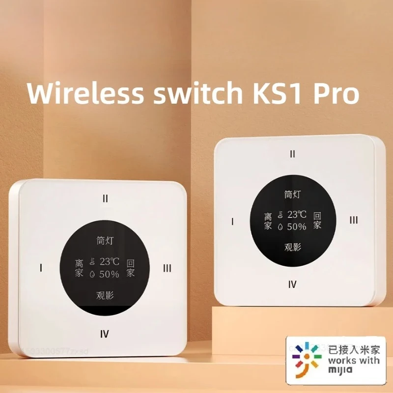 Linptech Smart Home Wireless Switch Temperature Humidity Sensors Work with APP Wireless Remote Wall Panel Switch