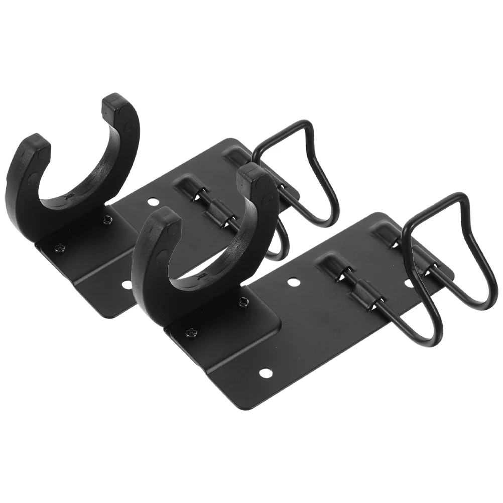 

2Pcs Microphone Hanger Wall Mounted Metal Stand Accessories Black Rubber KTV Broadcasting Video Studio Mic Holder Storage