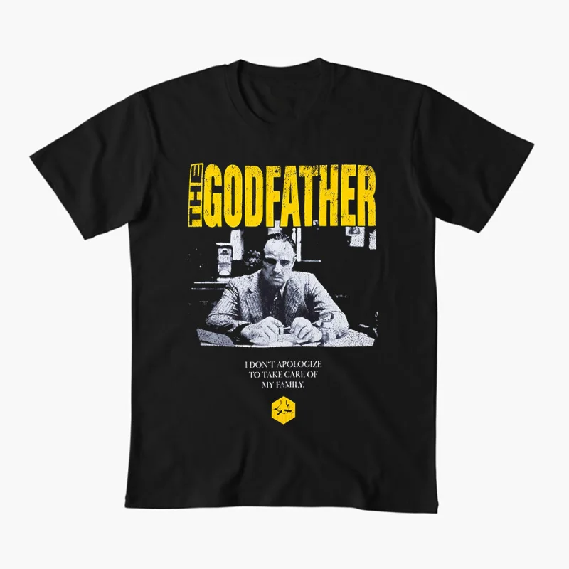 

The Godfather My Family 100% cotton print t shirt O-Neck Short Sleeve top Crime Movie Vintage Men's Graphic clothes All size tee