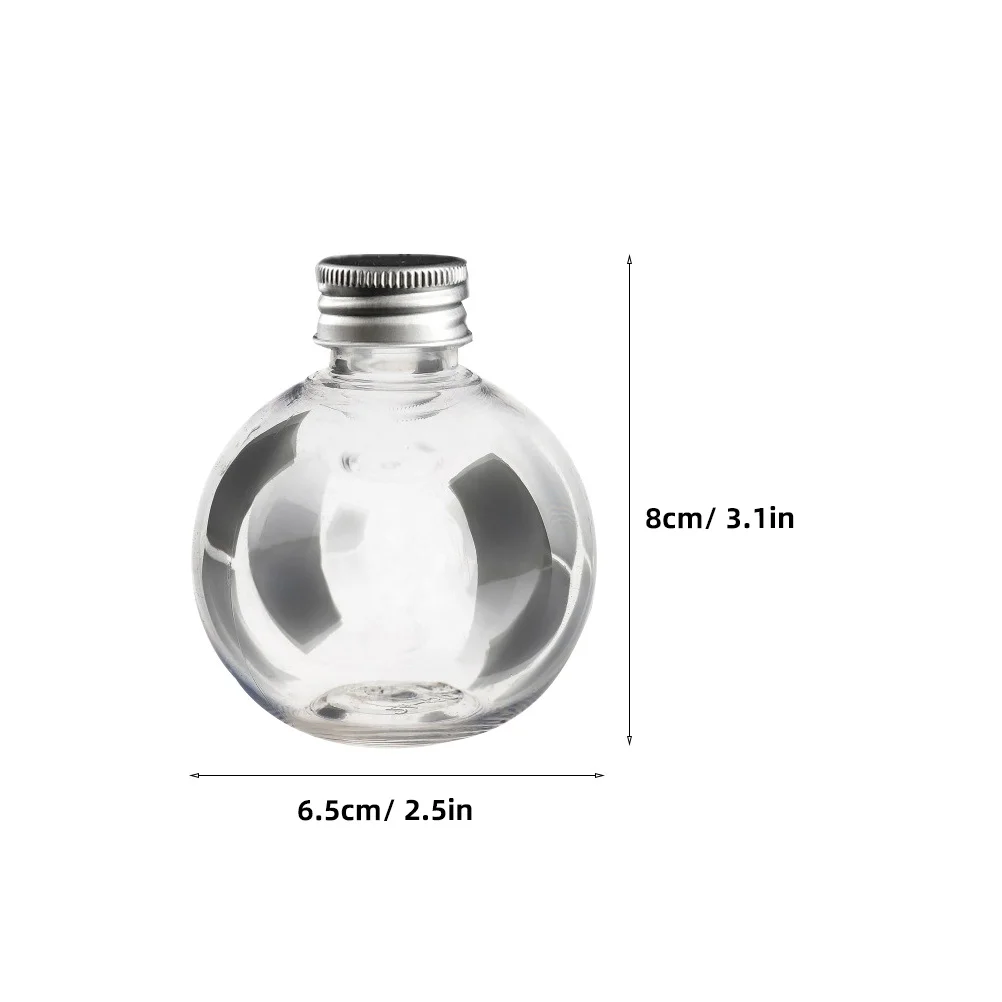 20 Uds. Botella de plástico transparente para manualidades, botellas de bombillas de viaje, contenedor rellenable transparente de 800x650x650cm