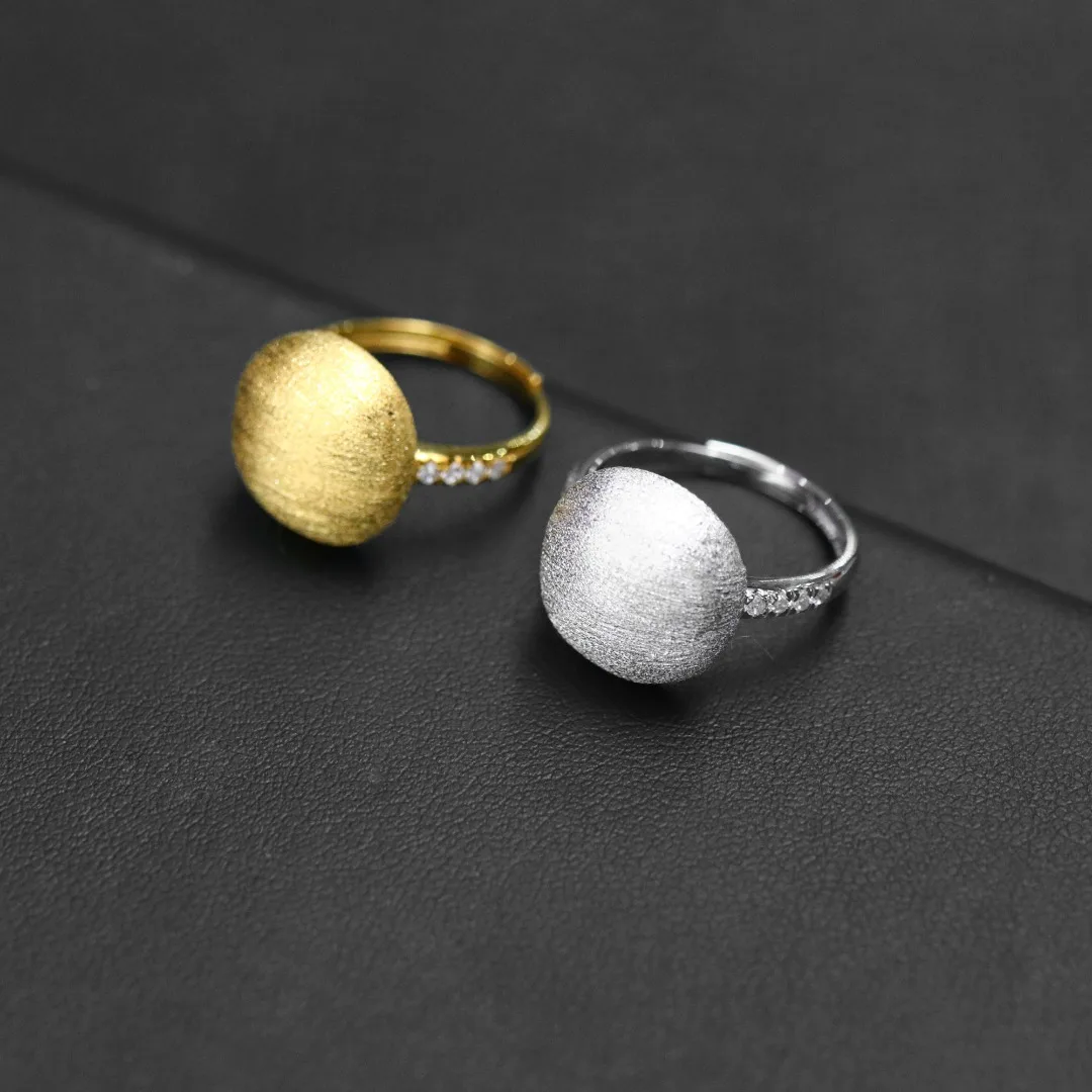

Solid 925 Sterling Silver Plated with Thick 18K Gold Rings for Unisex or Man or Female's Classic Cocktail Rings
