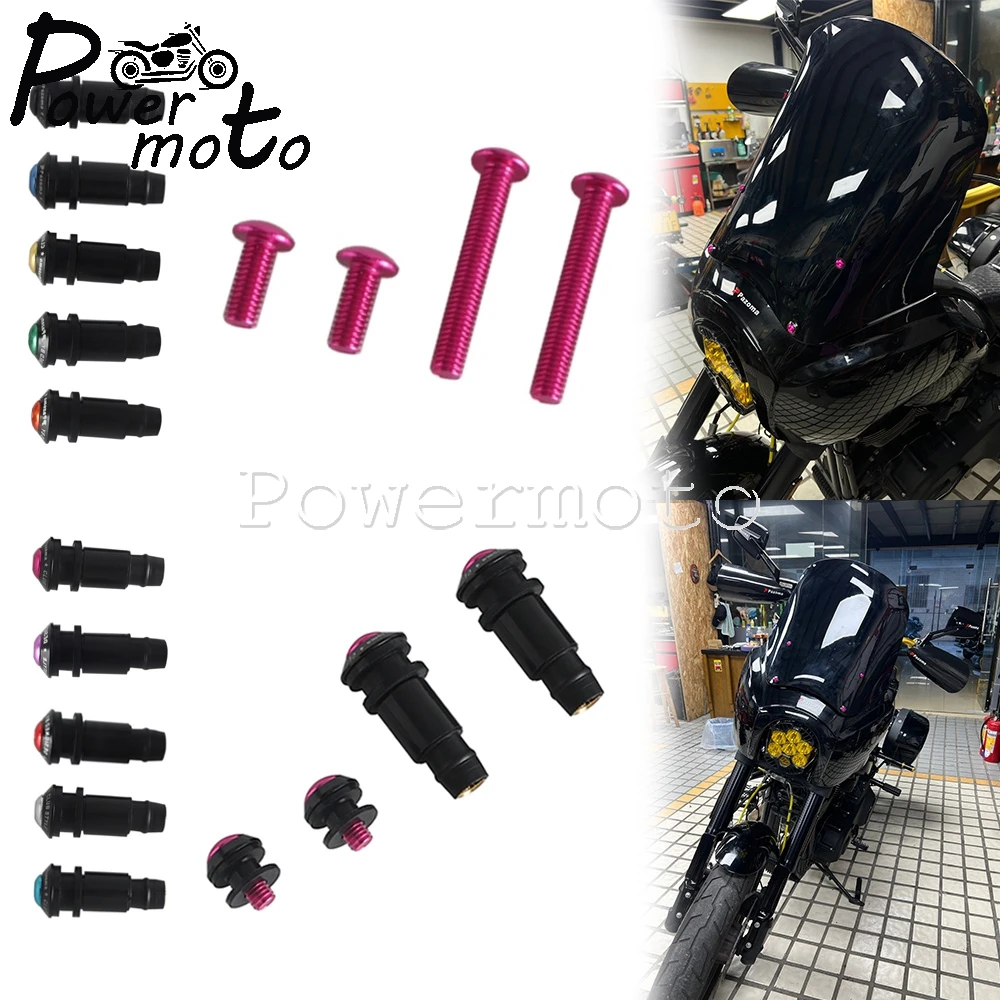 

Dyna Dicks Deals 3/4”Anti-buffeting Kit Motorcycle M6 Aluminum Fairing Windshield Screen Nut Bolt Screw Kit Moto Screws Bolts