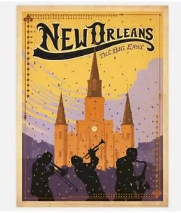 annekilly Vintage Tin Sign New Orleans Metal Poster Retro Art Wall Decoration for Home Club Cabin Garage Store Bar Cafe Farm 12