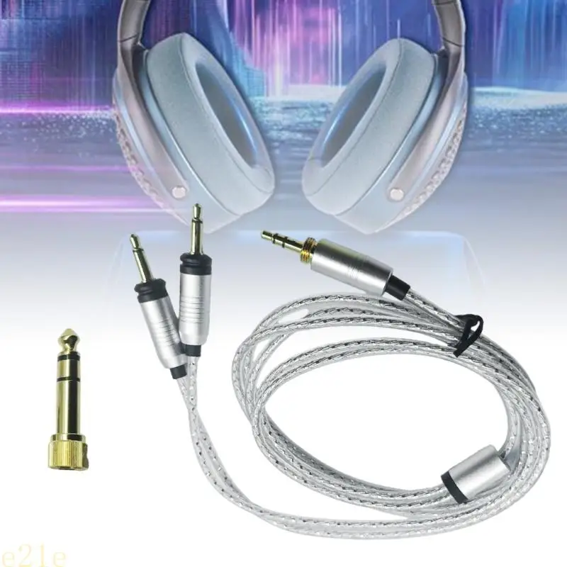 E21E سلك ستيريو سماعة الرأس مع ملحق موسيقى مواد PVC المحول 6.35 مم