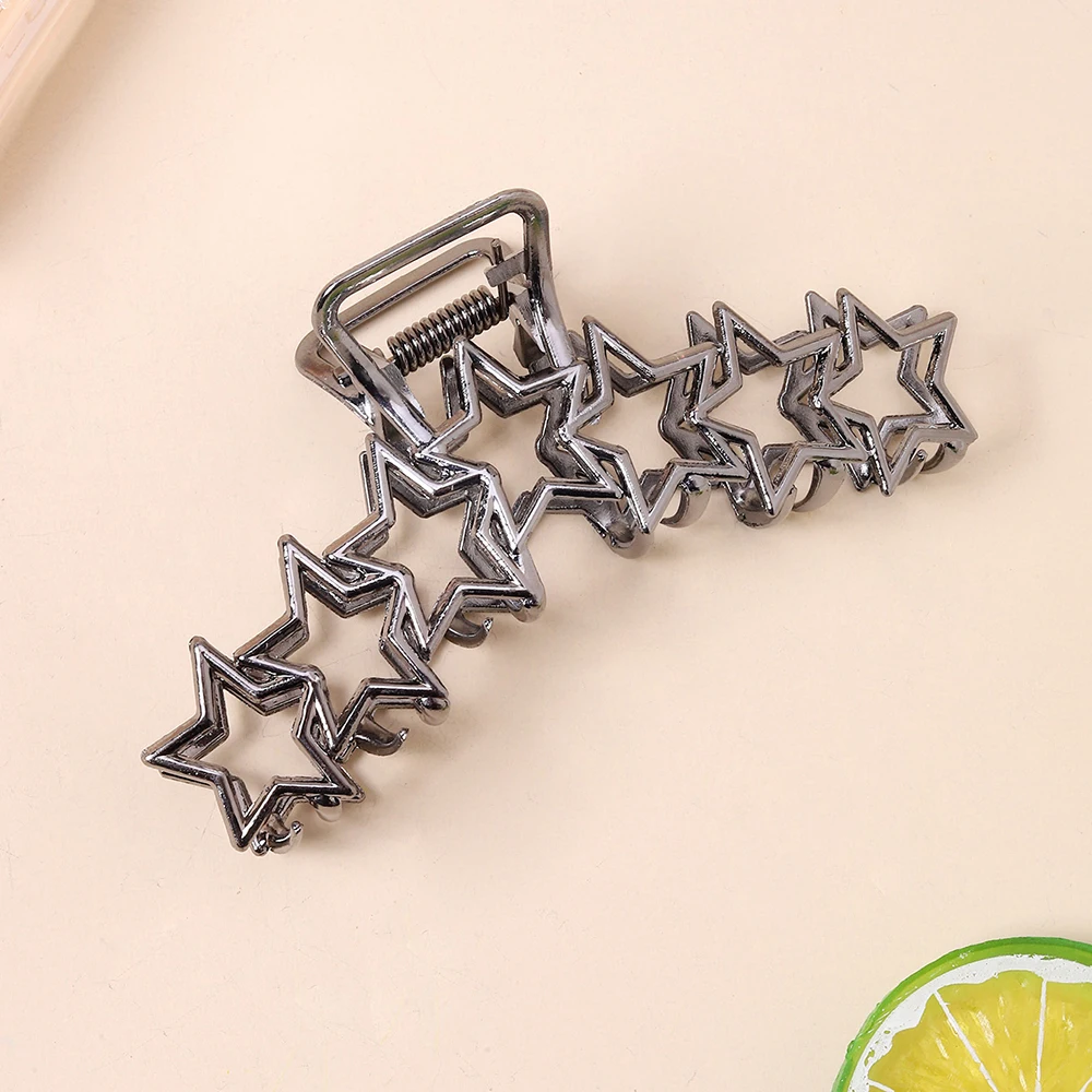 Harajuku Hollow Star Pentagram Love Heart Hair Claws Sweet Cool Charm Trend Hair Clip for Women Aesthetics Y2k Hair Accessories