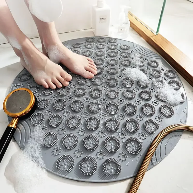 Washable Non Slip Shower Floor Bathroom Mat Bathtub Transparent PVC Bath Mat with Suction Cup