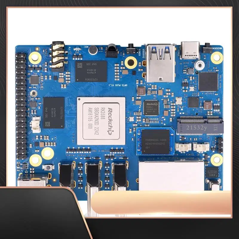 

For Orange Pi 5 Plus Development Board 8G+32G Memory Card Set RK3588 64Bit 2.5G M.2 Slot Support 2230 Wi-Fi 6 BT Module Set Kit-