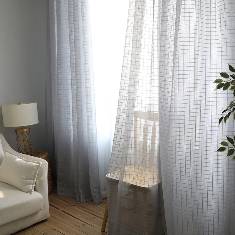 

Simple Nordic style curtains, cotton and linen curtains, bedroom balcony, living room bay window, versatile finished curtains