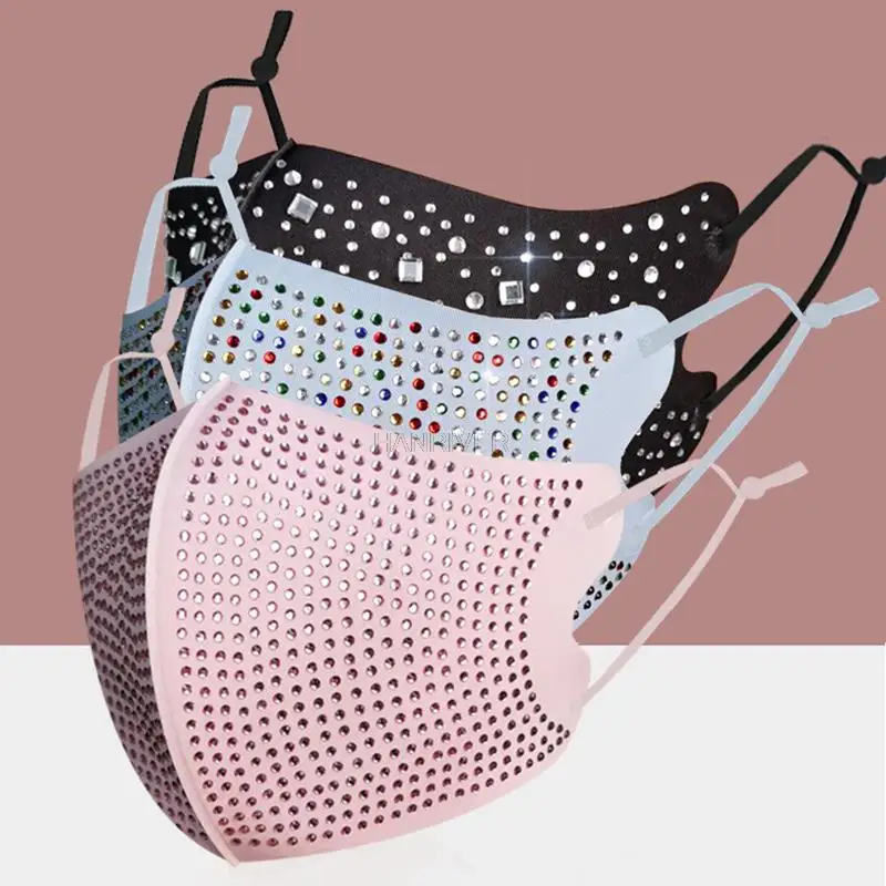 5pc Rhinestone adornment personality mask fashion dazzle colour hot drilling mask mask ShanZuan personality mask