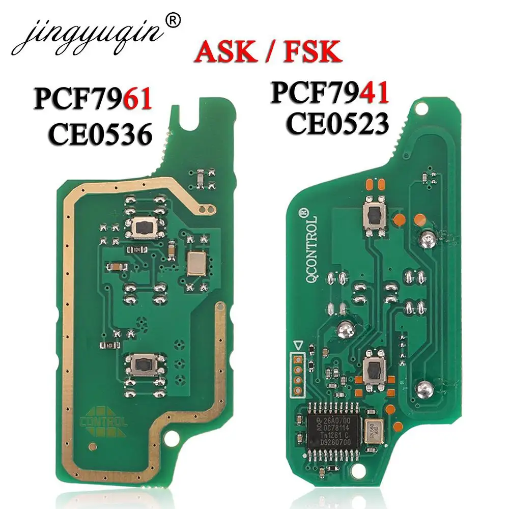 

jingyuqin ASK 2B Remote Flip Car Key Electronic Board For Peugeot 307 308 408 407 207 Citroen C2 C3 C4 PICASSO ID46 CE0536/523