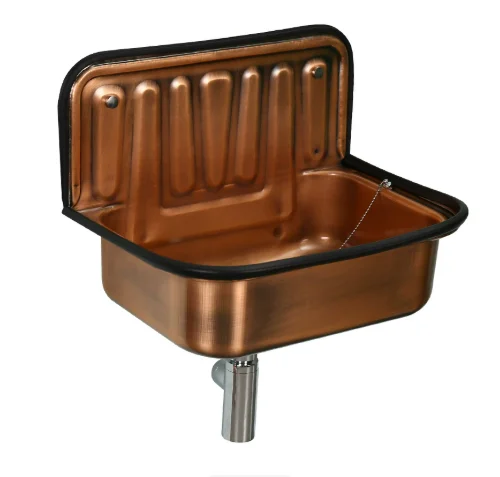 European Retro Bronze Wall Mounted Wash Basin Vintage Bathroom Sink for Hotel Villa Home Decor