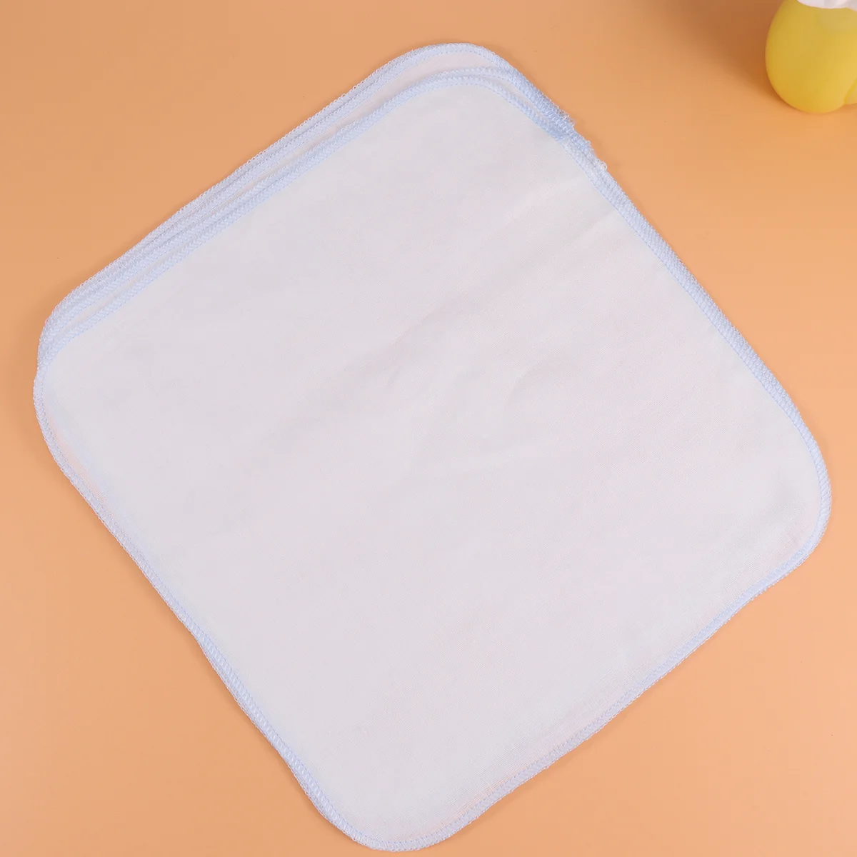10pcs Double Gauze Baby Feeding Towel Multifunction Children Small Handkerchief Gauze Towels Nursing Towel Size Large(Blue)