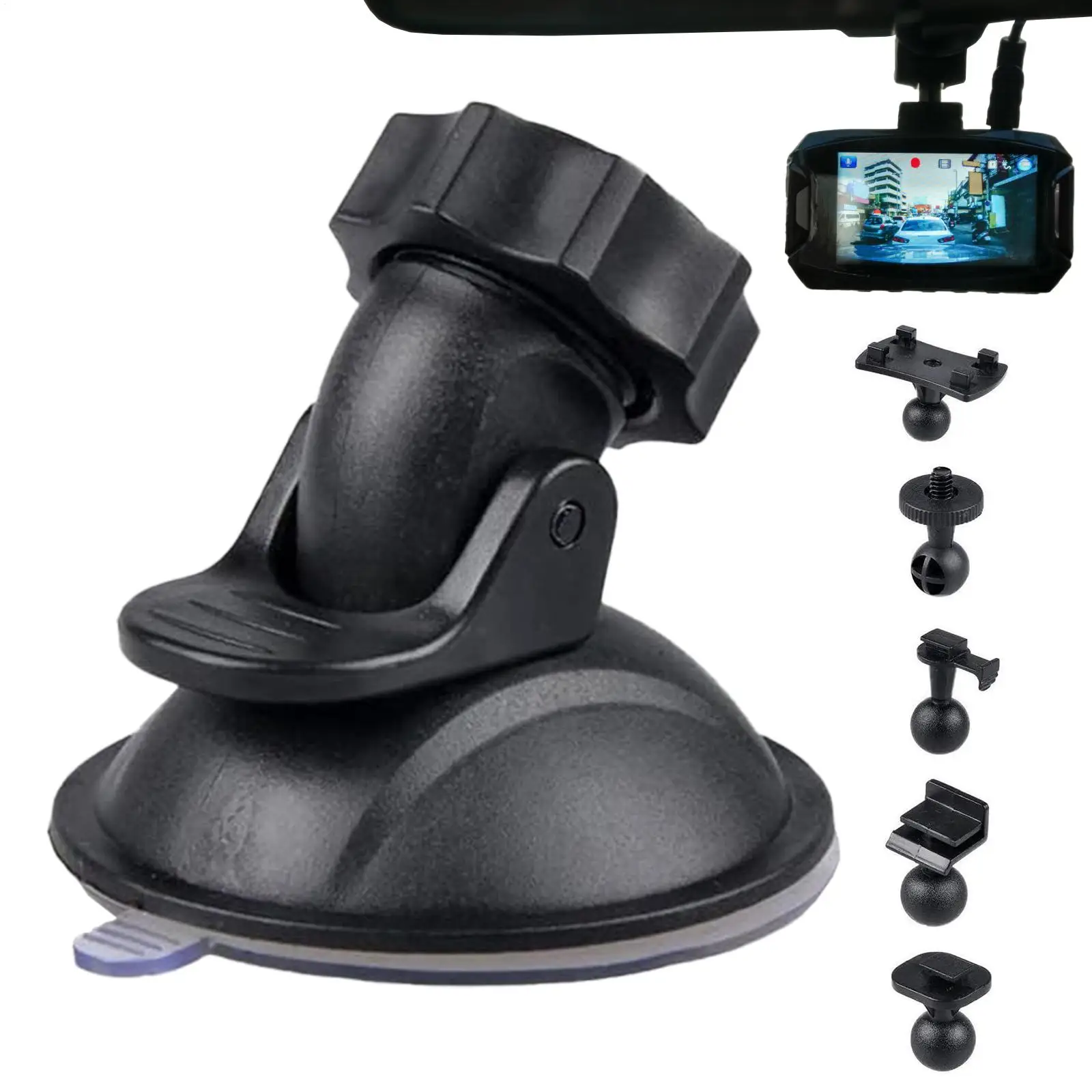 Dash Cam Mount Suction Removable Rotatable Car Dash Cam Replacement Mount for RV SUV GPS Navigation Windshield Dashboard