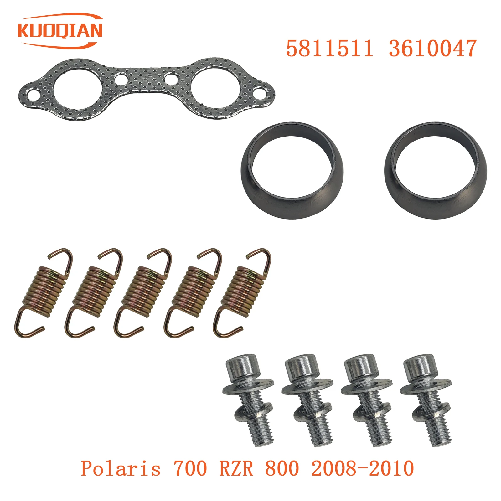 

Exhaust Muffler Gasket Seal Spring Kit 5811511 3610047 For Polaris 700 RZR 800 2008-2010