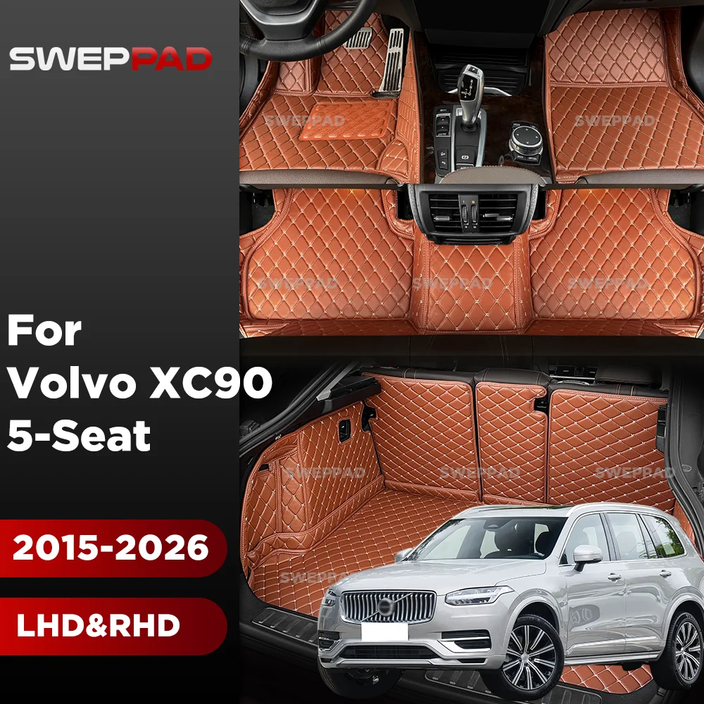 Car Floor Mats For Volvo XC90 (5-Seat) 2015-2026 24 23 22 Trunk mat Cargo Liner Protection Carpet Custom Floor Liners Accessorie