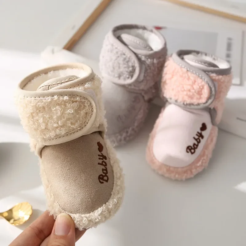 

Baby Socks Winter Baby Boy Girl Booties Fluff Soft Toddler Shoes First Walkers Anti-slip Warm Newborn Infant Crib Shoes