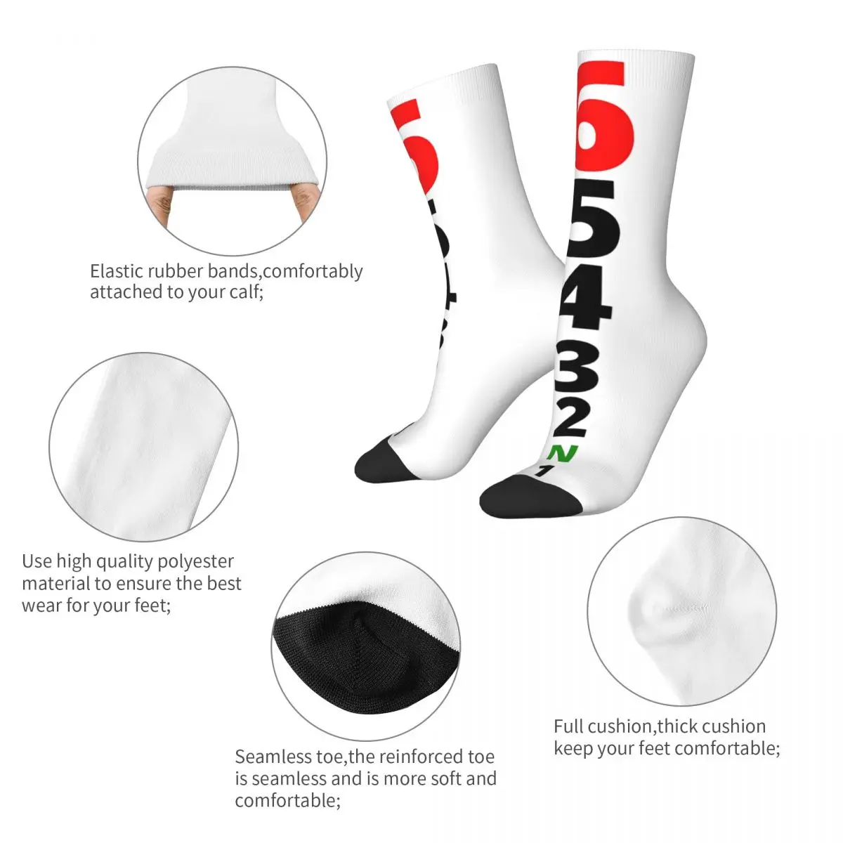 1N23456 Motorcycle Speed Racing Motorbike Socks Men's Women's Funny Happy Socks Crazy Summer Winter Middle Tube Socks Gifts