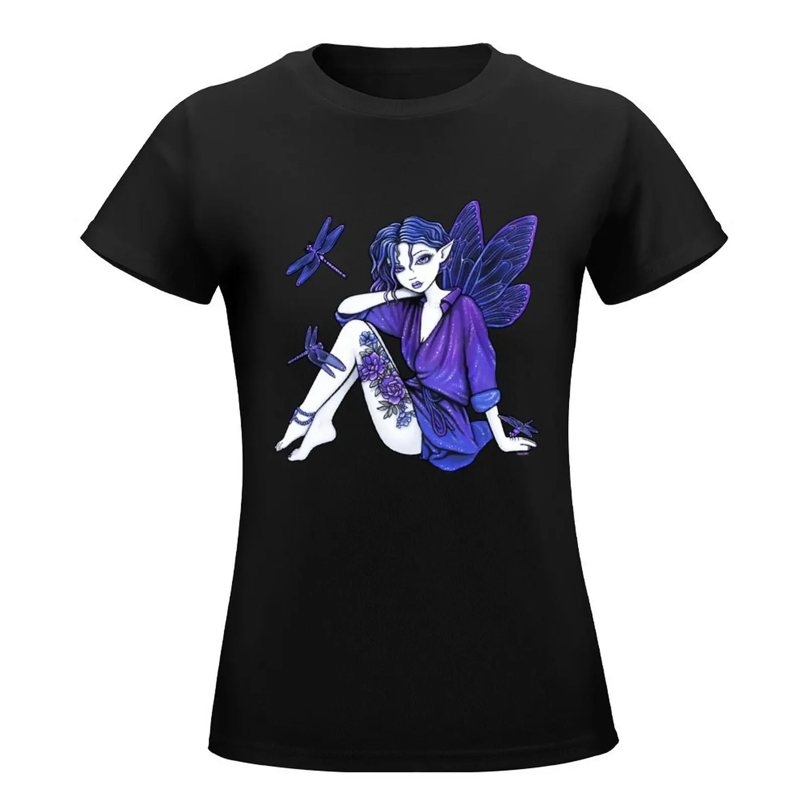 Cassie Purple Blue Dragonfly Fairy T-Shirt anime clothes aesthetic clothes clothes for woman