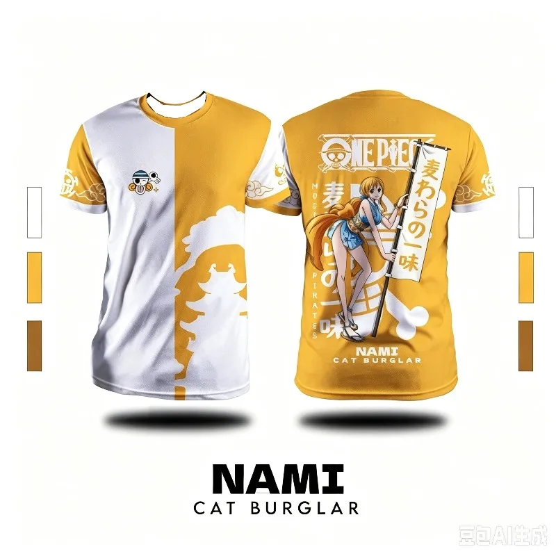 3D Printed Japanese Anime One Piece Series Football Jersey 2026 Summer New Short Sleeve Round Neck T-Shirt FamilyMatching