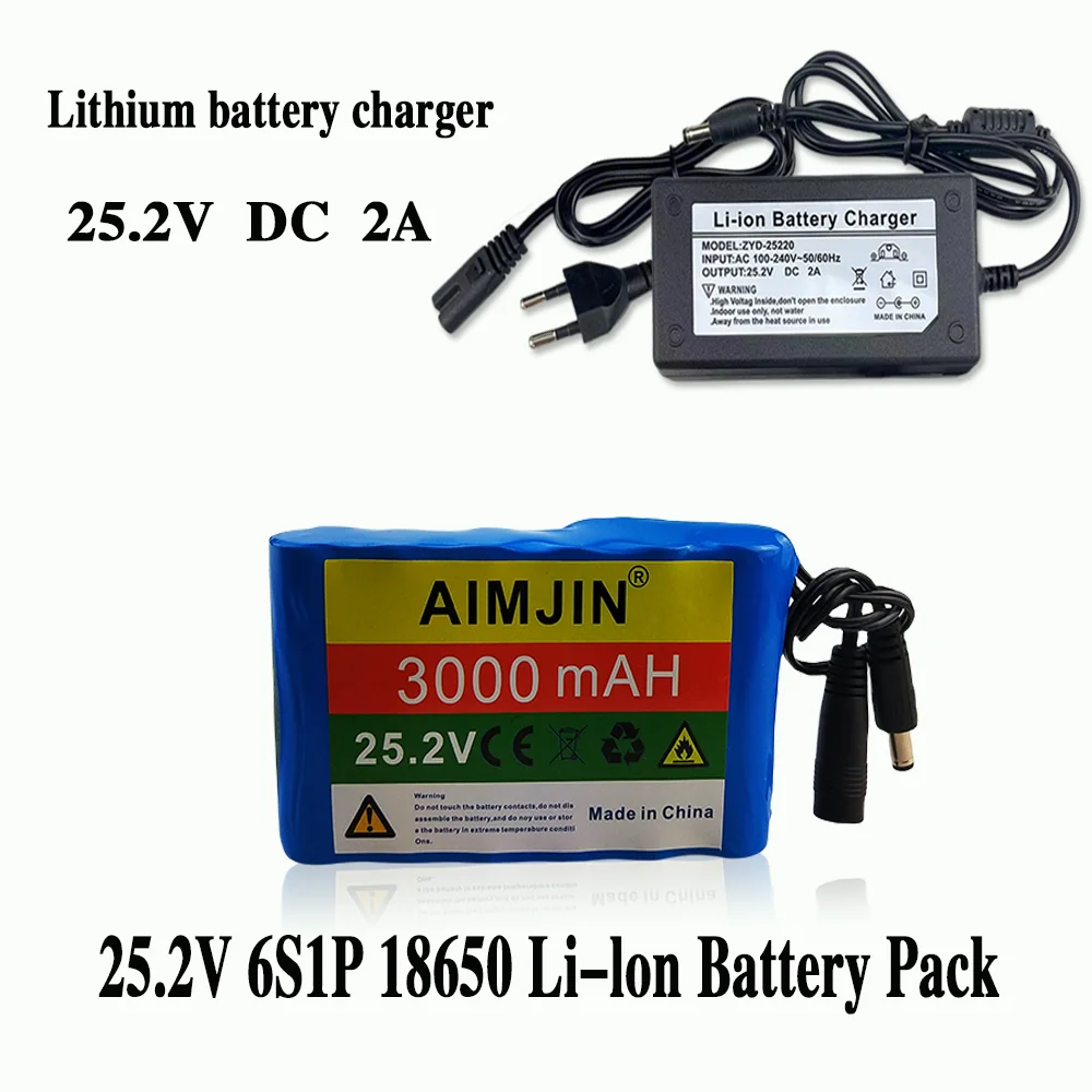 

18650 Li-Ion battery pack 6S1P 25.2V 3000mAh lithium batteries for electric motor bicycle ebike sccooter toys drill