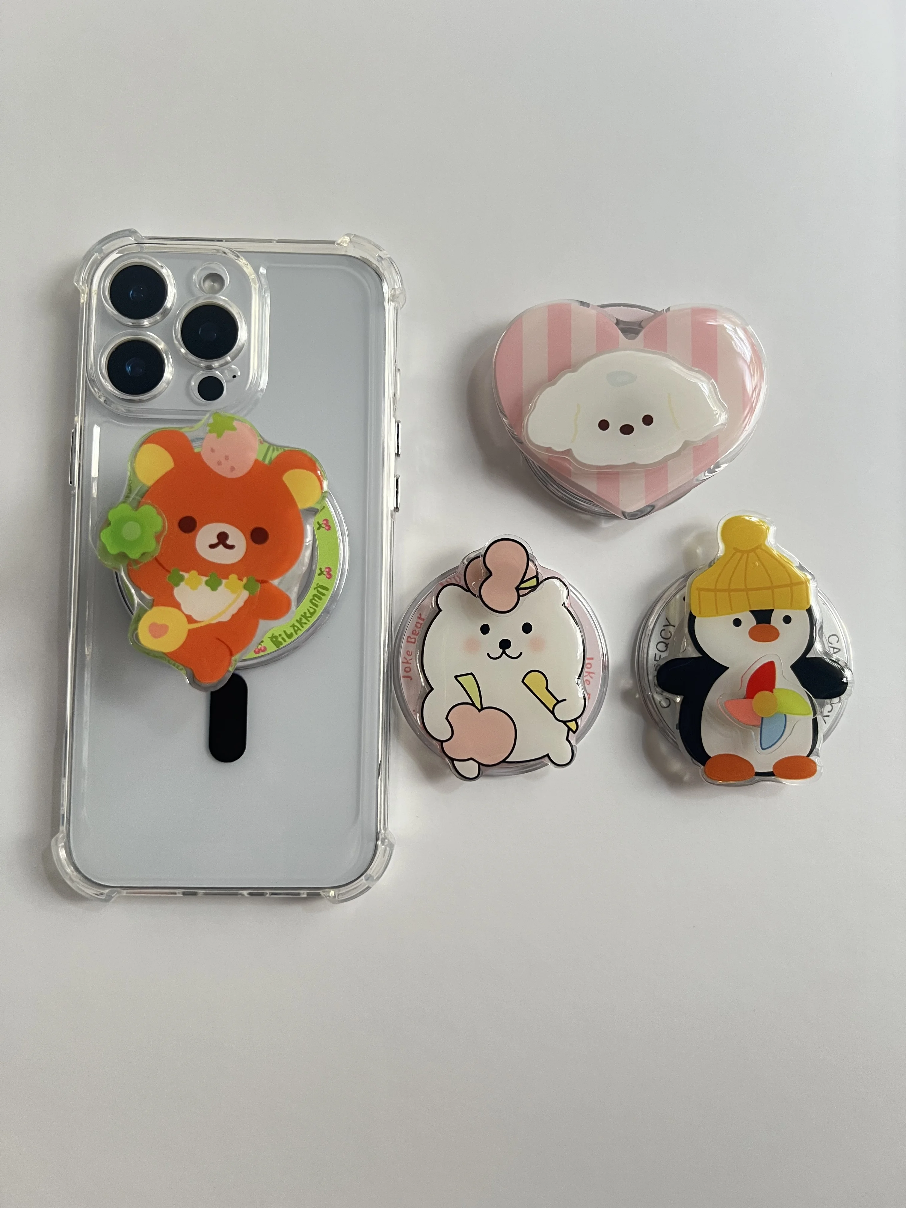 

Милый вращающийся на 360 градусов медведь, собака, пингвин для Magsafe, держатель для телефона, складной чехол для Iphone, Samsung, подарок для девочки