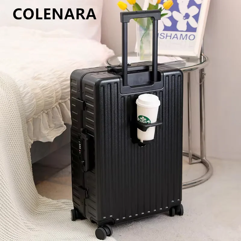 COLENARA Rolling Suitcase 20 Inch Front Opening Laptop Boarding Case 24