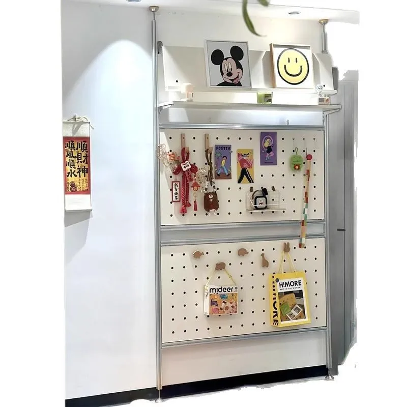 

Modern simple aluminum profile birch ocean board storage hole board integrated hanger