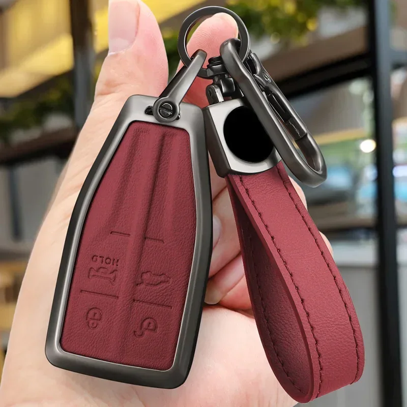 

For Red Flag HS5 H5 H9 HS7 H7 L5 HS3 L9 Soft Leather Metal Zinc Car Key Cover Case Bag Shell Protector Car Accessories