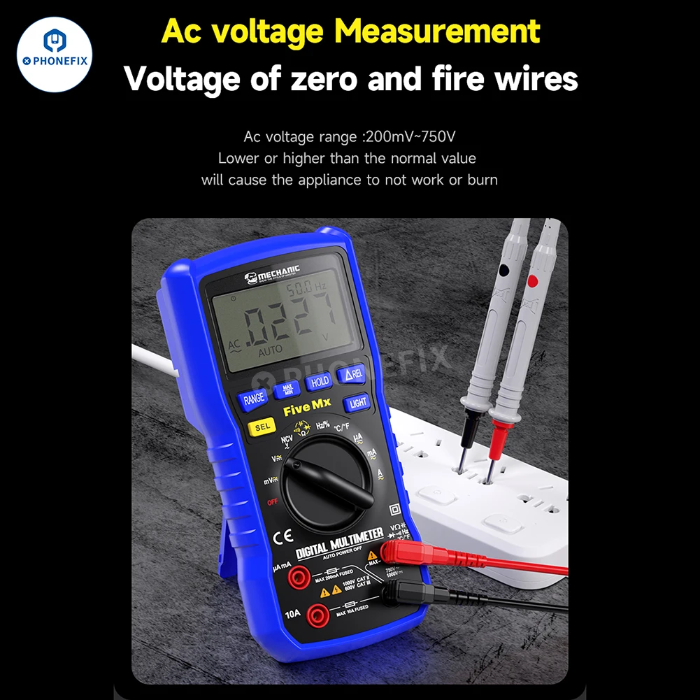 Imagem -05 - Mecânico-multímetro Digital com Luz de Fundo Alcance Automático 200020000 Contagens dc Tensão ac Capacitância de Corrente hz Diodo Ohm Tester