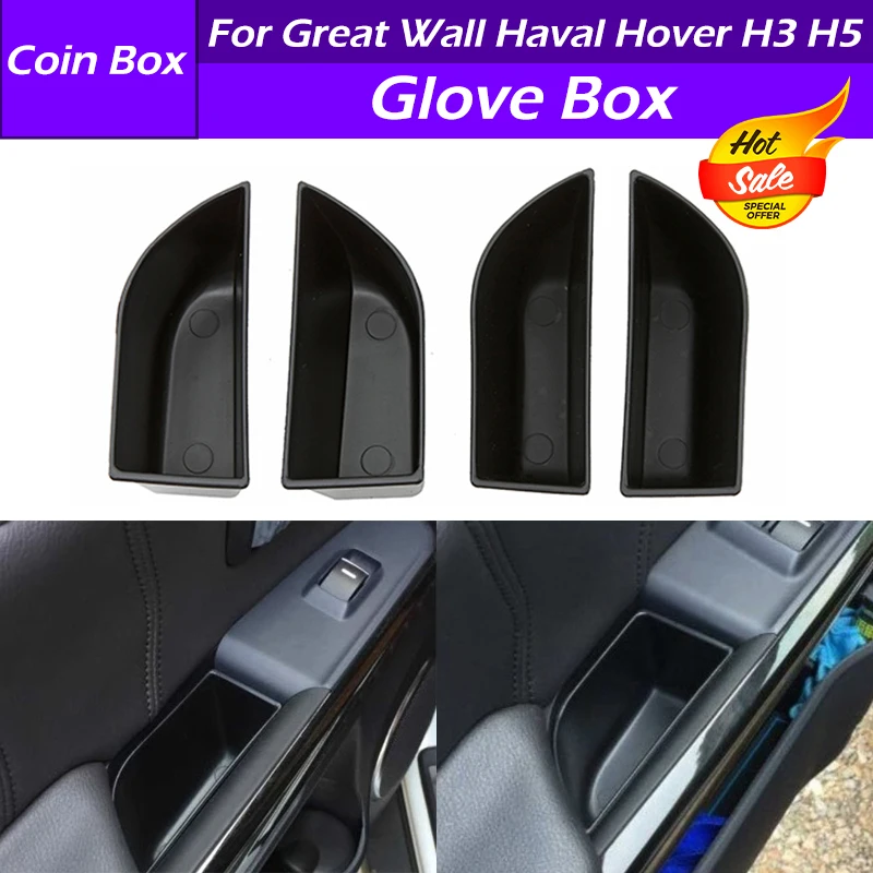 For Great Wall Haval Hover H3 H5 Car Door Inner Handle Container Holder Armrest Refit Storage Box Multi-Purpose Content Boxes