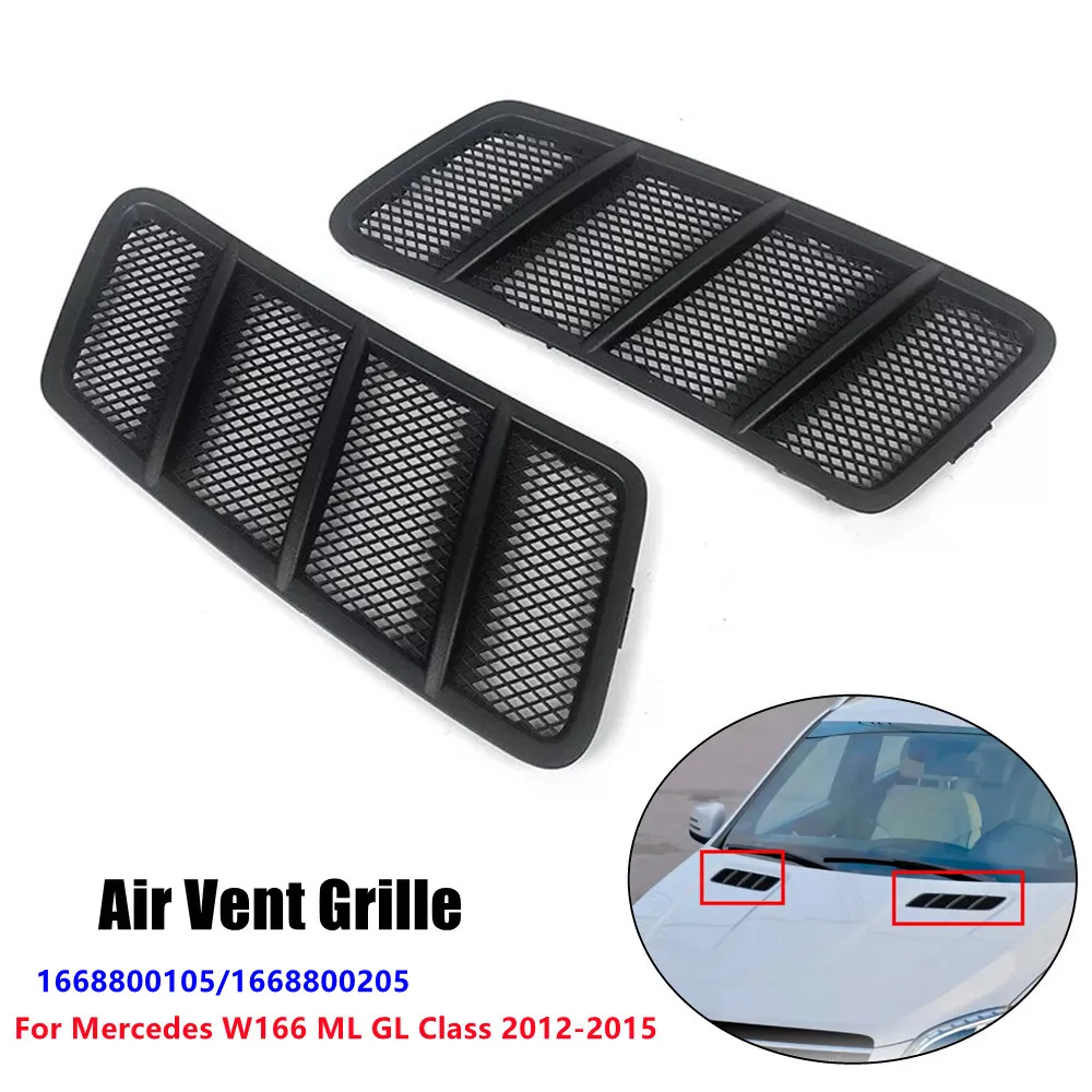 

1 пара для Mercedes W166 ML GL Class 2012-2015, передний капот, вентиляционная решетка, крышка, накладка, автомобильные аксессуары 1668800105/1668800205