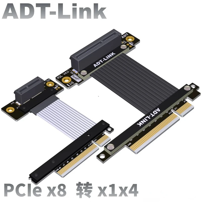 

ADT-Link PCI Express x1 x4 Card to PCIe x8 Slot Extension Cable PCI-E 4.0 x8 to x4 x1 Adapter for Graphics Video Cards Extension