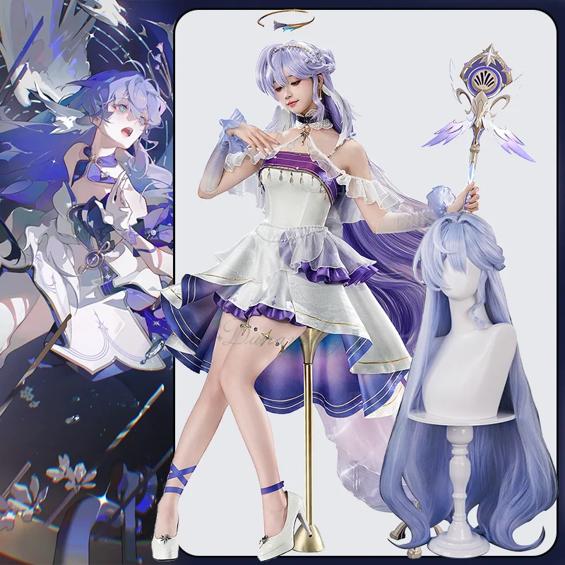 

Honkai Star Rail Robin Dress Cosplay Costume Wig Princess Halloween Party Outfit For Women