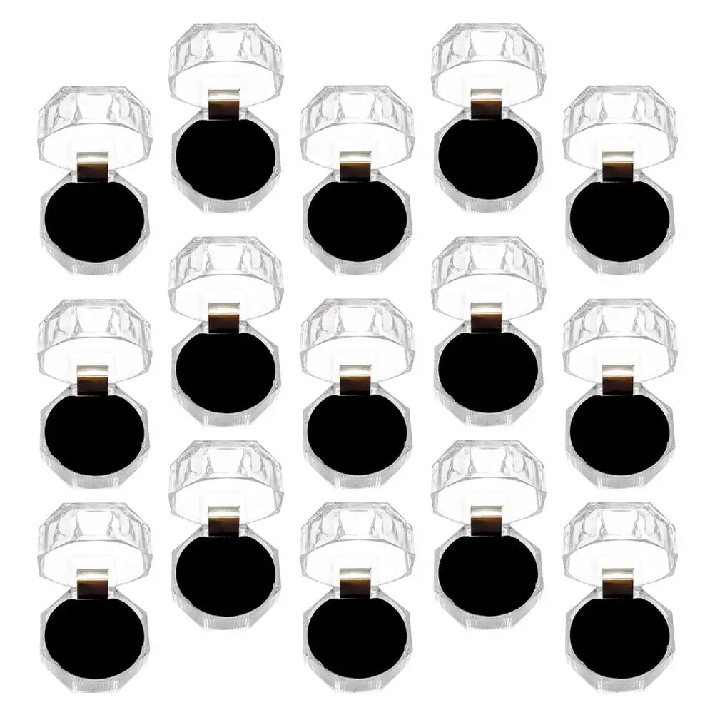 

20Pcs Ring Boxes Plastic Jewelry Storage Organizer Display Case for Wedding Engagement Gift Packaging Engagement Ring Box