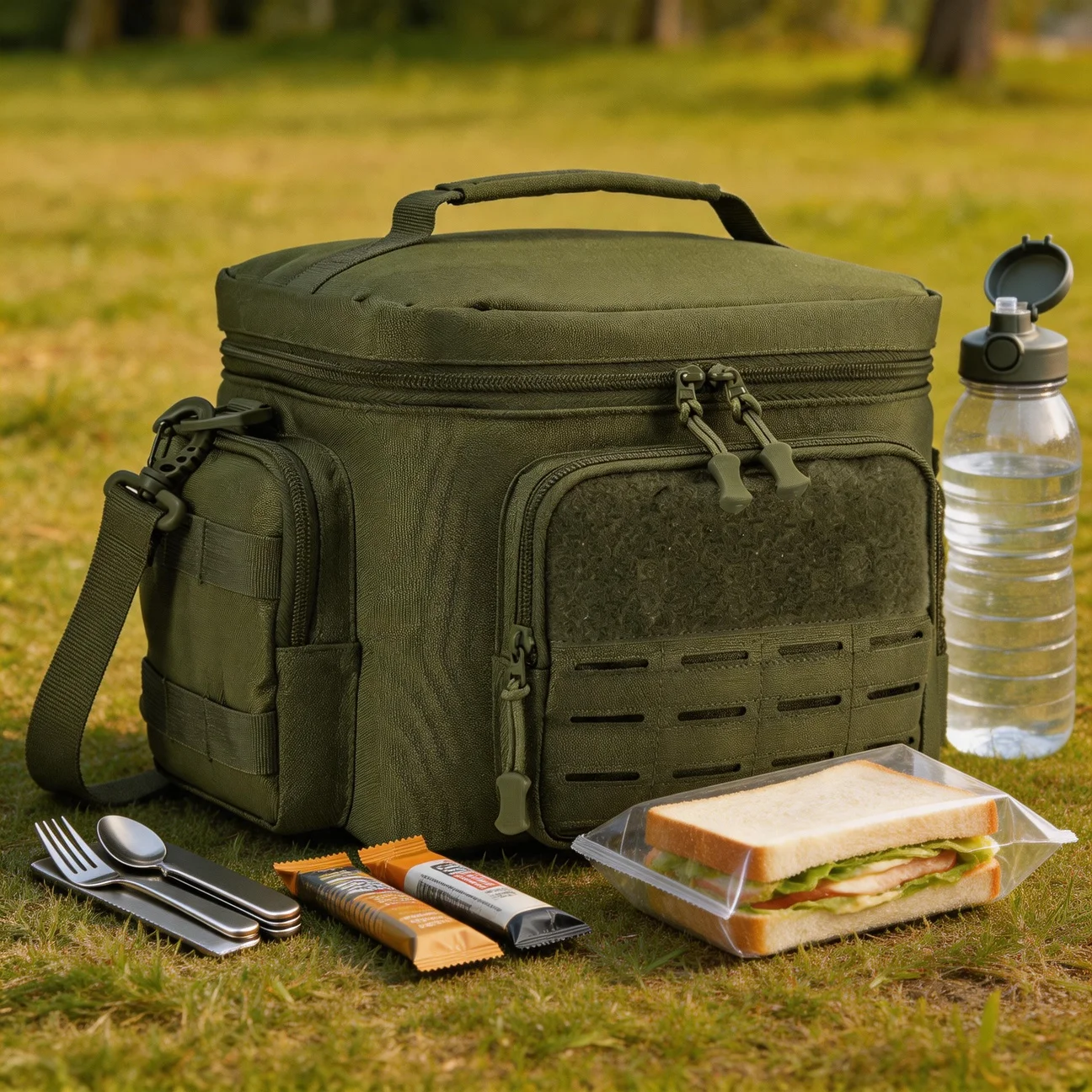 Outdoor Camping Picnic Insulated Cooler Bag Portable Handheld Shoulder Crossbody Tote for Food Beverage Storage