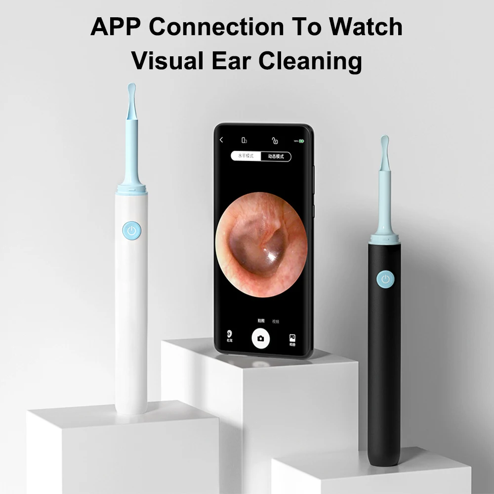 Wireless Smart Visual Ear Wax Removal Tool Otoscope Wifi Luminous Ear Scoop with Camera for Iphone Ipad & Android Smart Phones