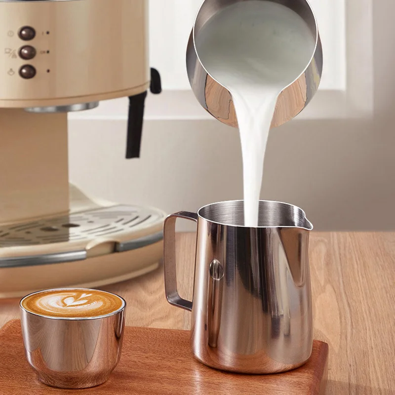 NOW ENJOY 350ML Coffee Milk Frothing Pitcher Stainless Steel Espresso Steaming Barista Latte Frother Cup Cappuccino
